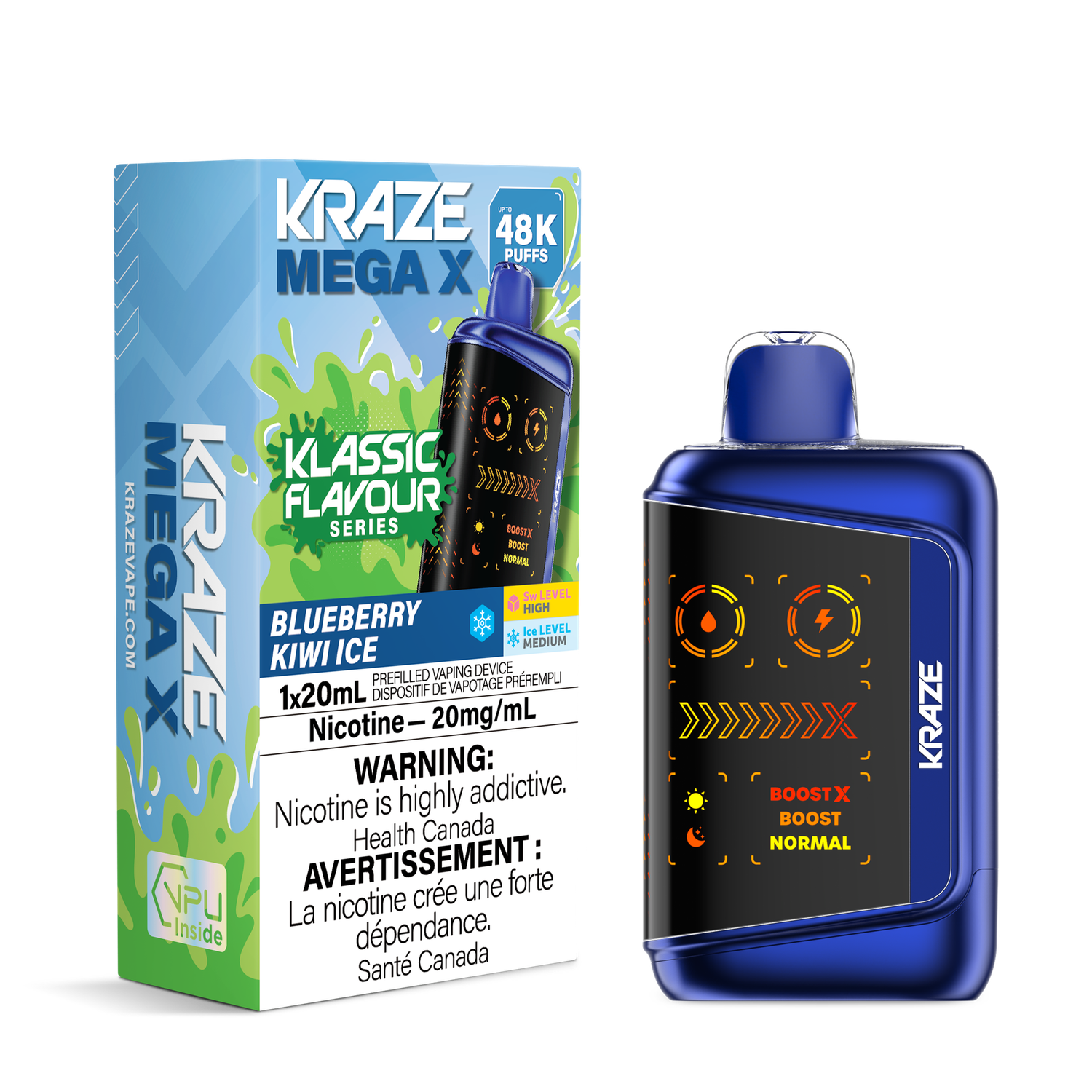 Mega X Klassic, Flavour: Blueberry Kiwi Ice