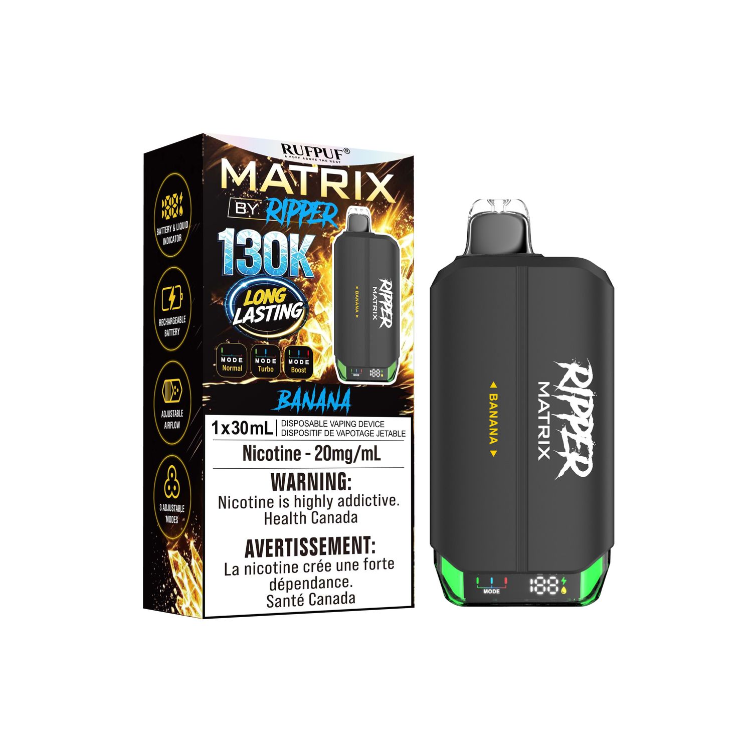 Matrix 130K, Flavour: Banana