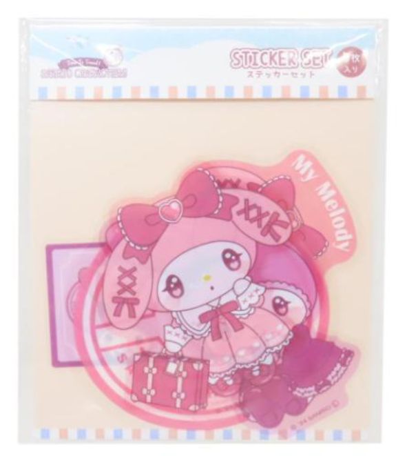 Japan Sanrio Vinyl Sticker Set - My Melody / Travel Lady