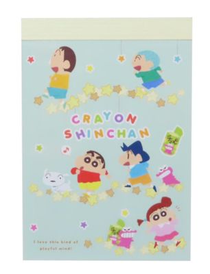 Japan Crayon Shin-chan Mini Notepad - Shinnosuke Nohara / Friends Snack Time
