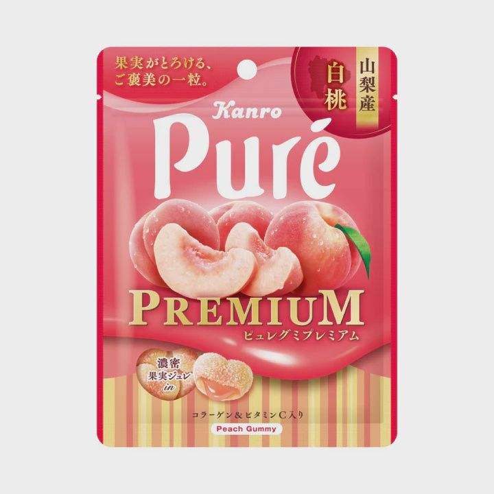 Kanro Pure Gummy Premium (white peach) 54g*