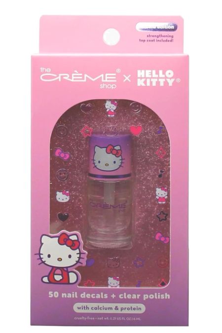 TCS Sanrio Hello Kitty Purple 50 Nail Decals+ Clear Polish
