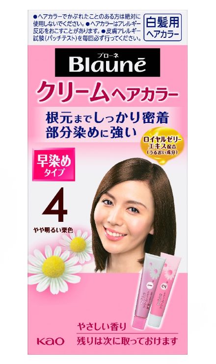 KAO BLAUNE CREAM HAIR COLOR 4 SLIGHTLY BRIGHT CHESTNUT