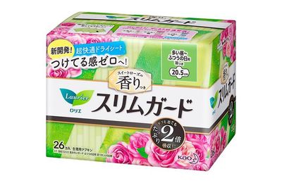 Kao Laurier Slim Guard Rose Heavy Flow Sanitary Pads with Wings  20.5cm