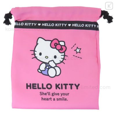 FINAL SALE-Sanrio Drawstring Bag - Hello Kitty / Pink