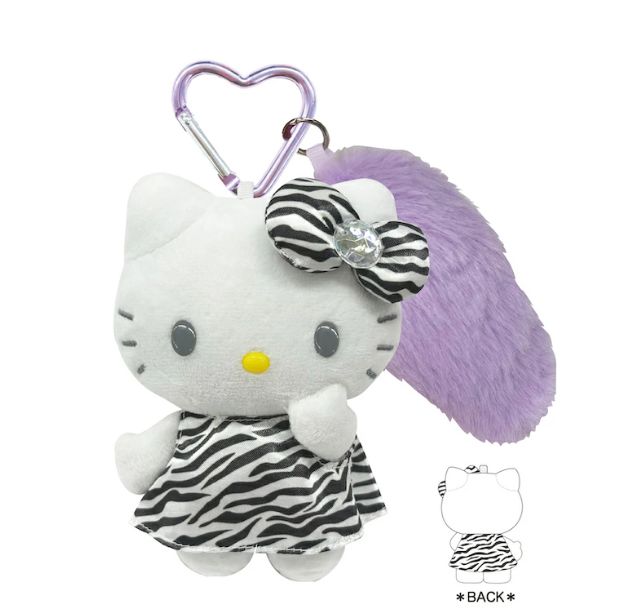 TCP Hello Kitty Tail Attached Mascot Keychain Zebra