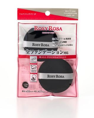 ROSY ROSA Multi Use Foundation Puff 2P Black Sponge Round Liquid Cushion Powder