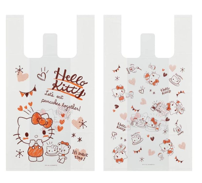 SKATER cartoon character printed plastic bag L 10 pcs helloketty