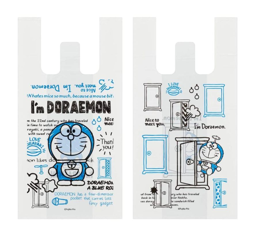 SKATER cartoon character printed plastic bag M 10 pcs Doraemon