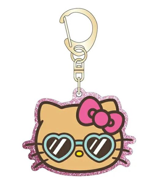 Sanrio Acrylic Keychain - Hello Kitty : Tan Swimsuit Party Sunglasses