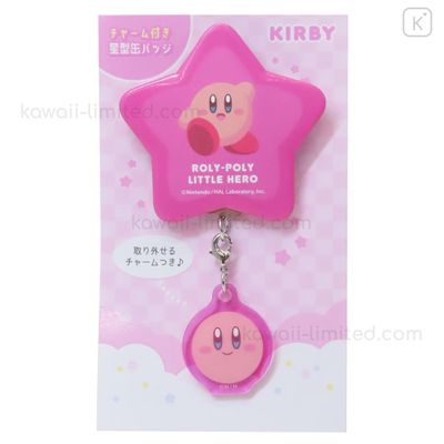 T's Factory Kirby Charm Attached Star-Shaped Can Badge Maru Maru Pink