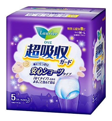 LAURIER SANITARY NAPKIN SUPER GUARD SHORTS TYPE 5P