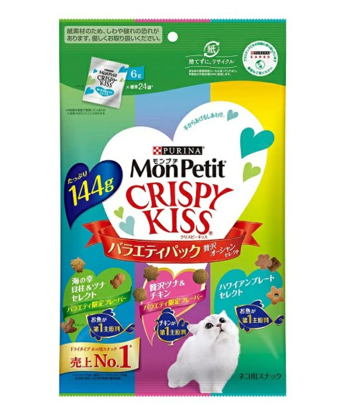 MonPetit Crispy Kiss Cat Food Mix Fish 24 Bags