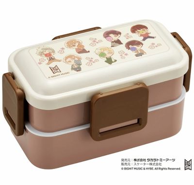 SKATER antibacterial dome lid cartoon print double-layer lunch box