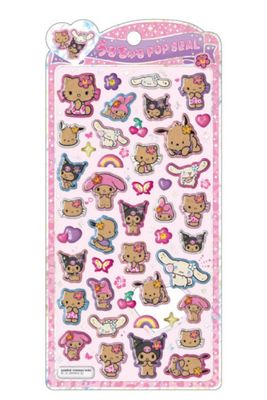 Sanrio Pop Seal Hologram 3D Sticker - Gogo Gal Collection Characters Tan