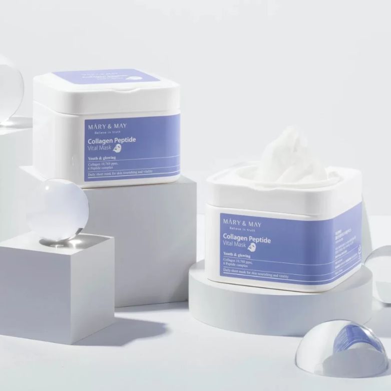 Mary&amp;May  Collagen Peptide Vital Mask (30pcs)