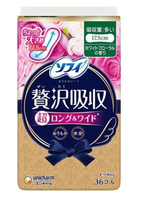 Sofy Luxury Absorbency White Floral Heavy Use (36 sheets)