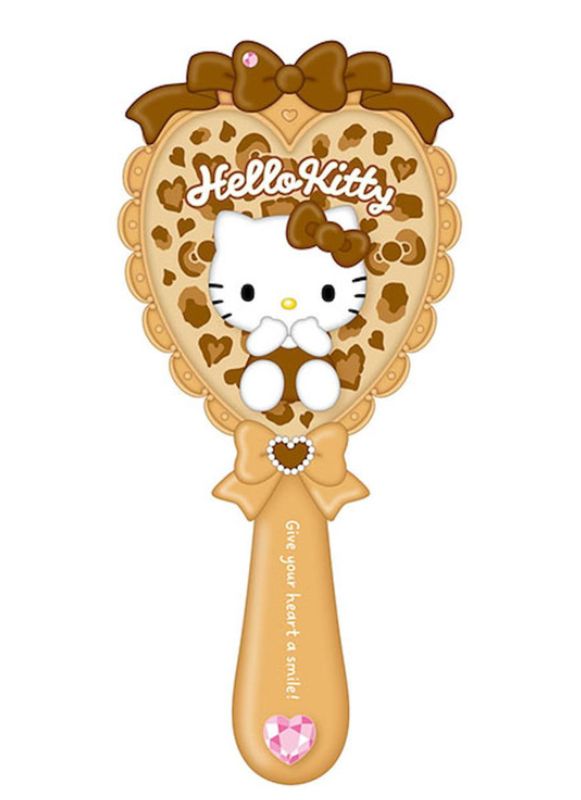 HelloKitty Heart Hair Brush Leopard