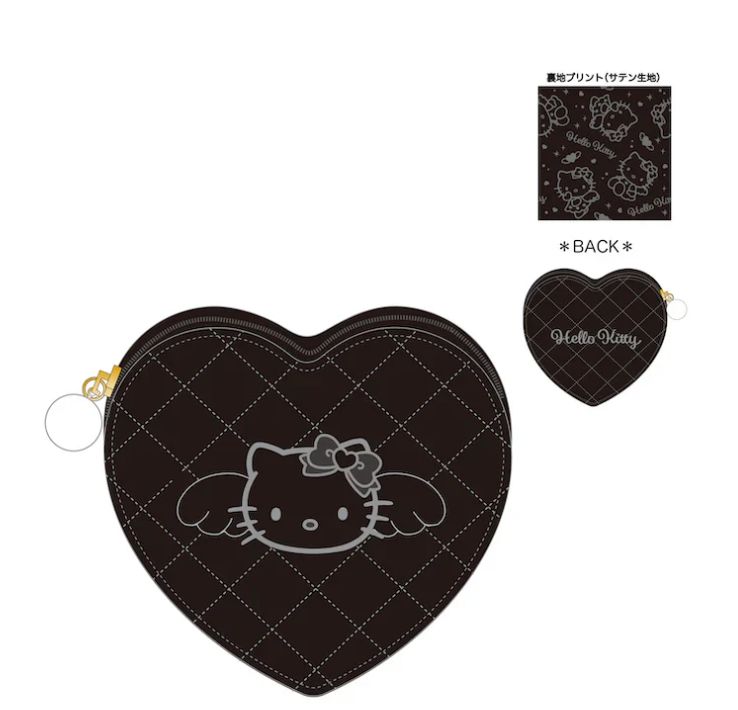 HelloKitty Heart Shape Pouch Black