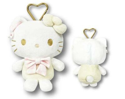 Sanrio White Mascot Plush Pouch Hello Kitty