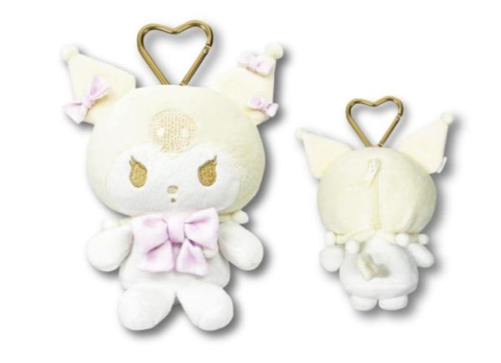 Sanrio White Mascot Plush Pouch Kuromi