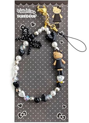 Hello Kitty phone strap (black)