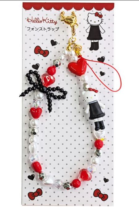 Hello Kitty phone strap (red)
