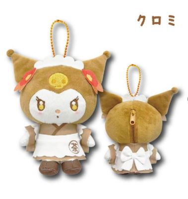 Sanrio Mascot Holder Mini Plush Pouch - hojicha Kuromi