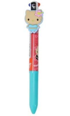 Hello Kitty Mascot Mechanical 4-Color Pen Green
