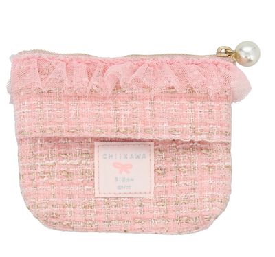 Chiikawa Tweed Tissue Pouch - Flying Squirrel Pink