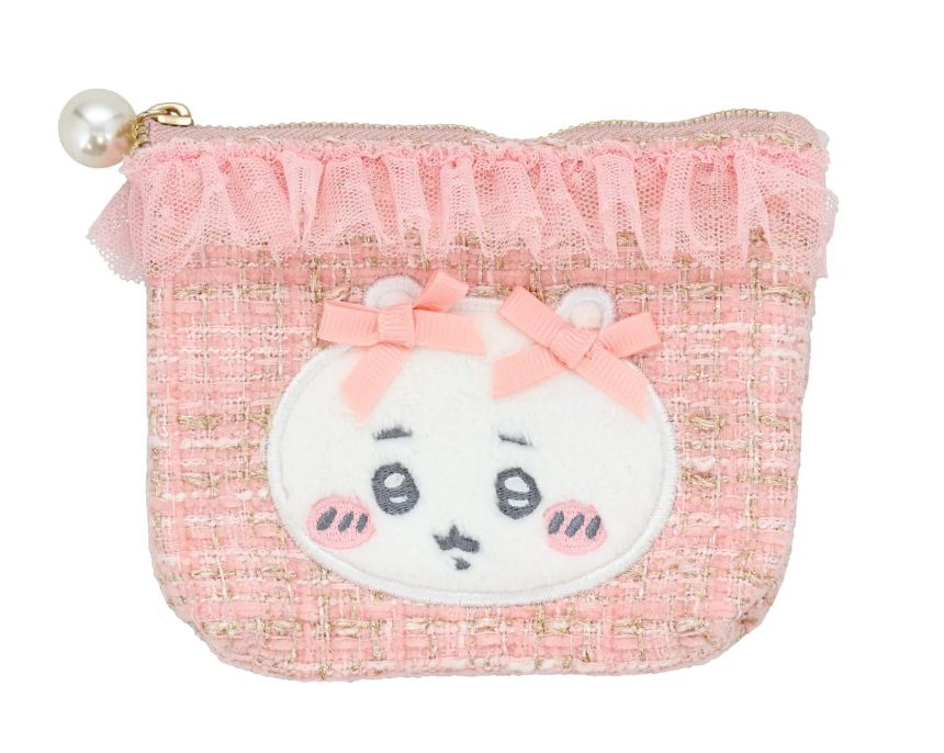 Chiikawa Tweed Tissue Pouch - Flying Squirrel Pink