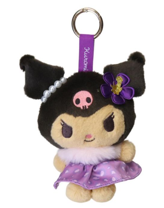 Sanrio Characters Sunburn Leopard Plush Keychain Kuromi