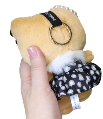 Sanrio Characters Sunburn Leopard Plush Keychain Hello Kitty Black