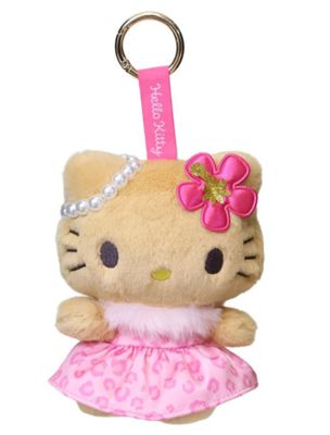 Sanrio Characters Sunburn Leopard Plush Keychain Hello Kitty