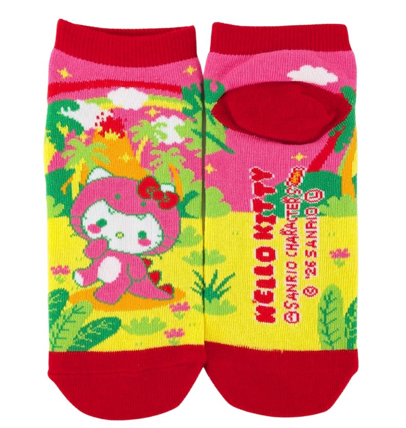Sanrio Characters Dinosaur Crew Socks Hello Kitty
