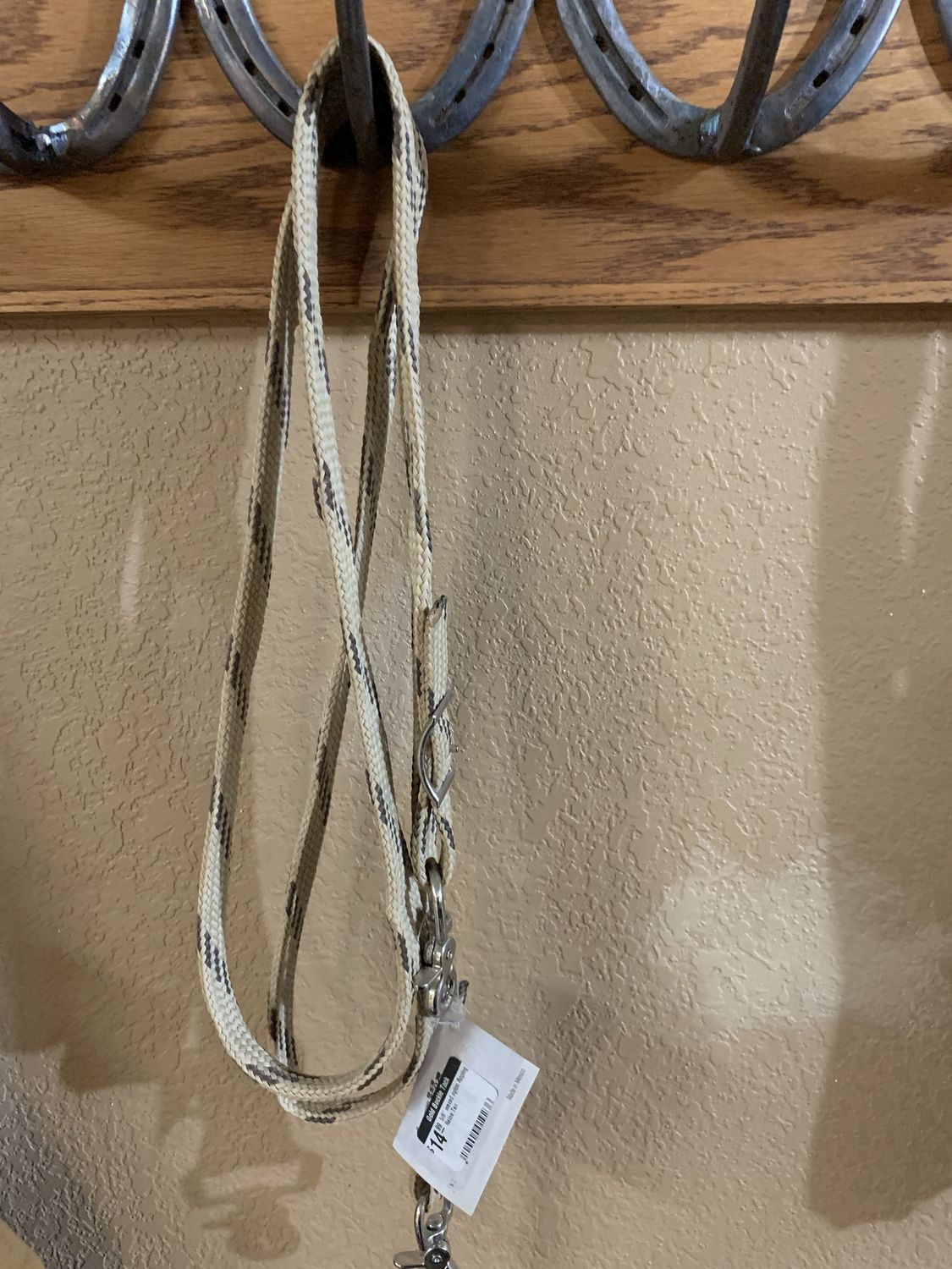 5/8"  waxed nylon Roping Reins , Color: Tan Brown