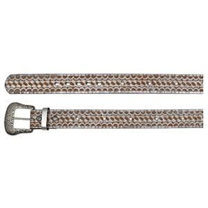 Ladies Belt Tooled Pattern w/Silver