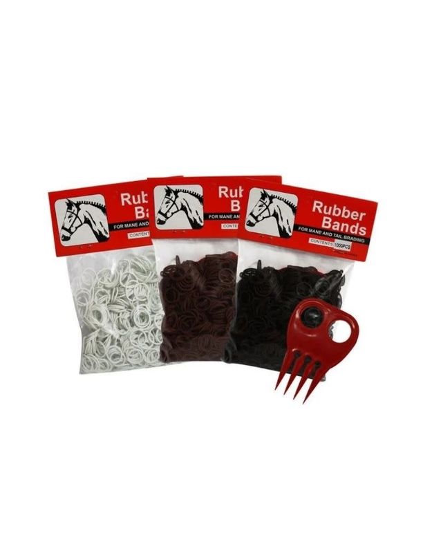 Rubber Braiding Bands w/comb