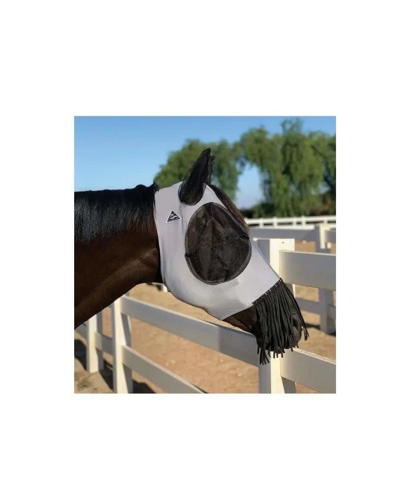 Comfortfly Lycra Mask w/Nose Fringe, Color: Charcoal, Size: Pony
