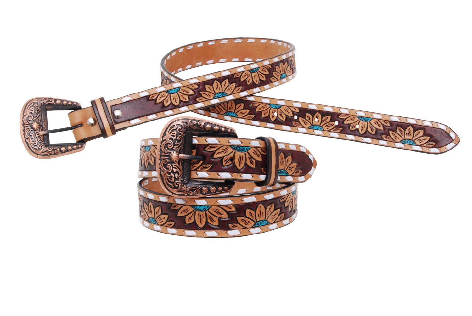 Ladies Belt Sunflower w/Turquoise
