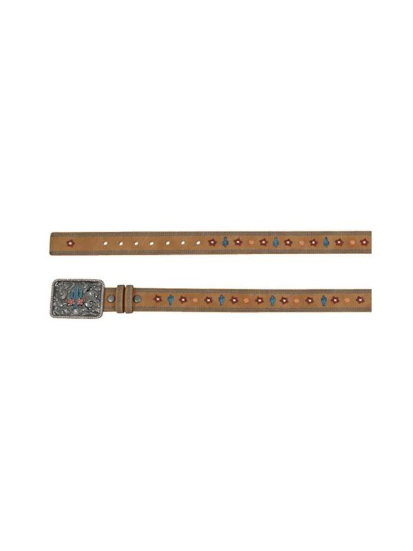 Girls Belt Cactus w/Metallic Underlay