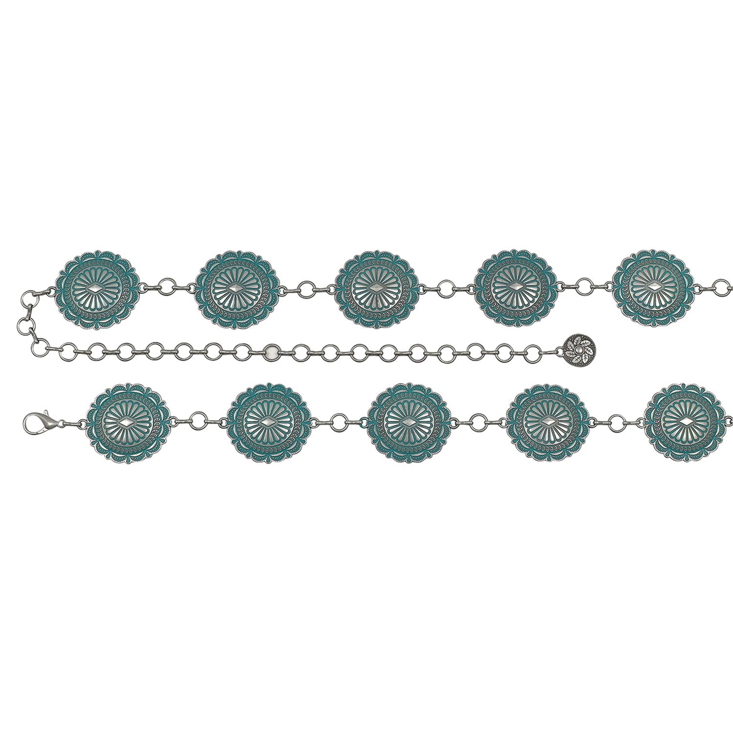 Ladies Turquoise Concho Belt, Size: Small