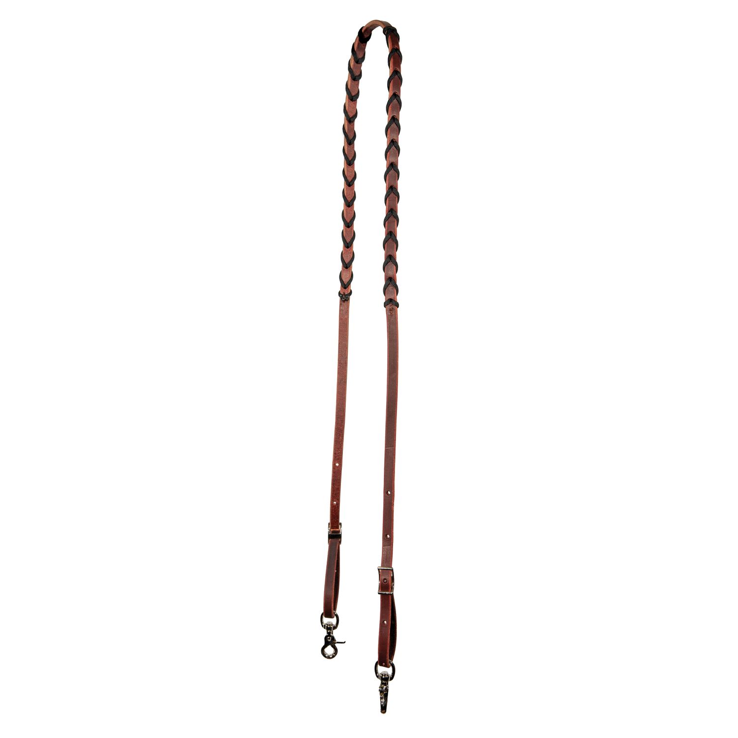 Pony 1/2 Burgundy Reins 2 Snap, Color: Black