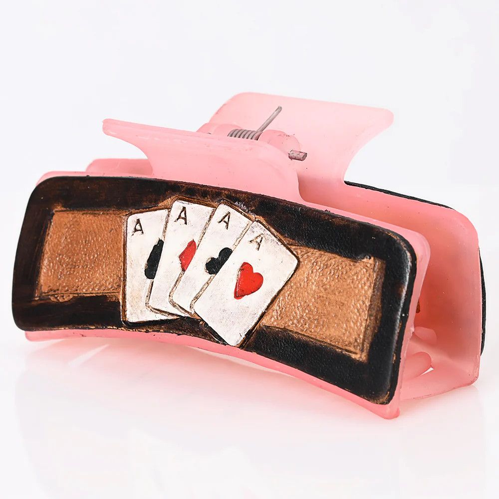 Hand Tooled Hair Clip, Type: Cards