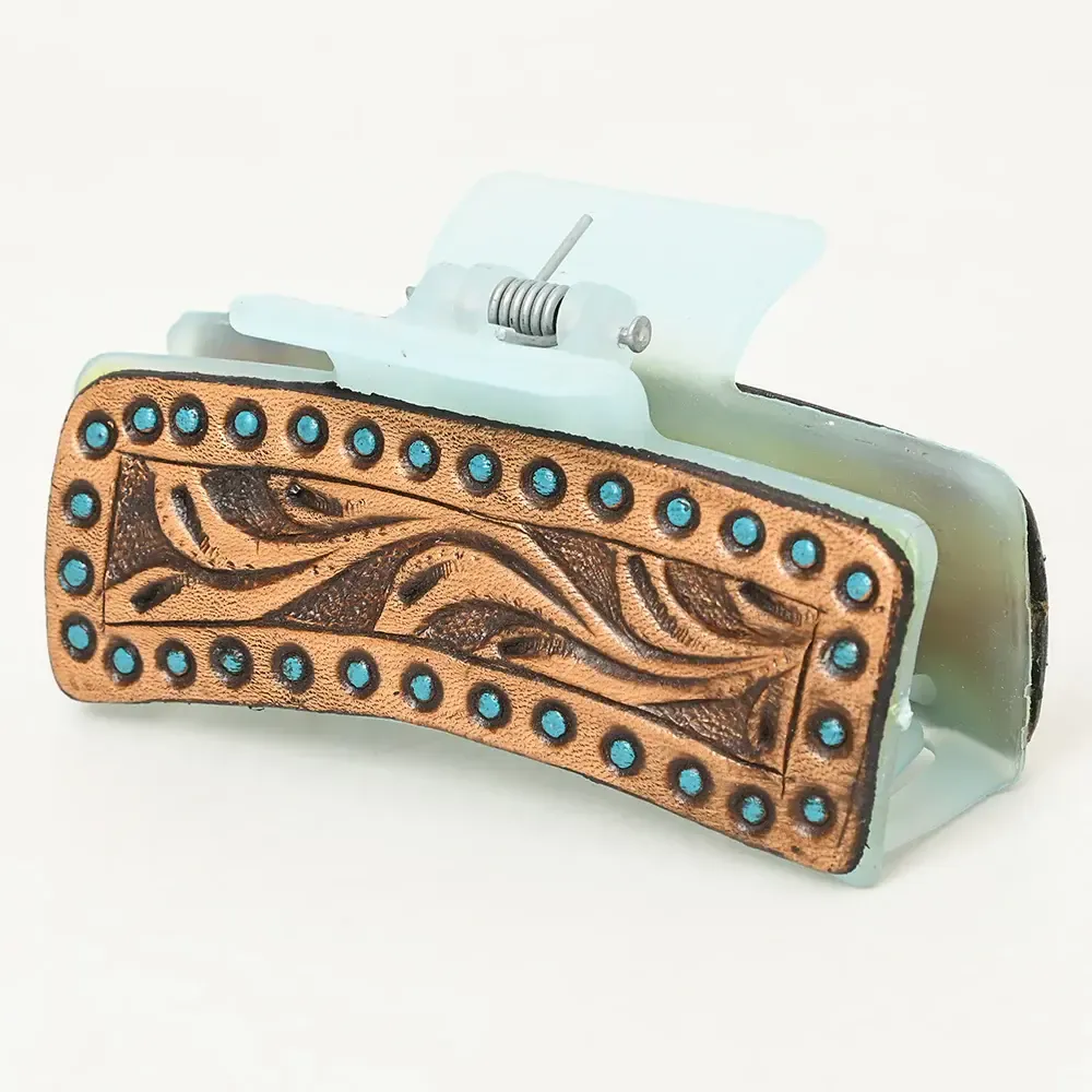 Hand Tooled Hair Clip