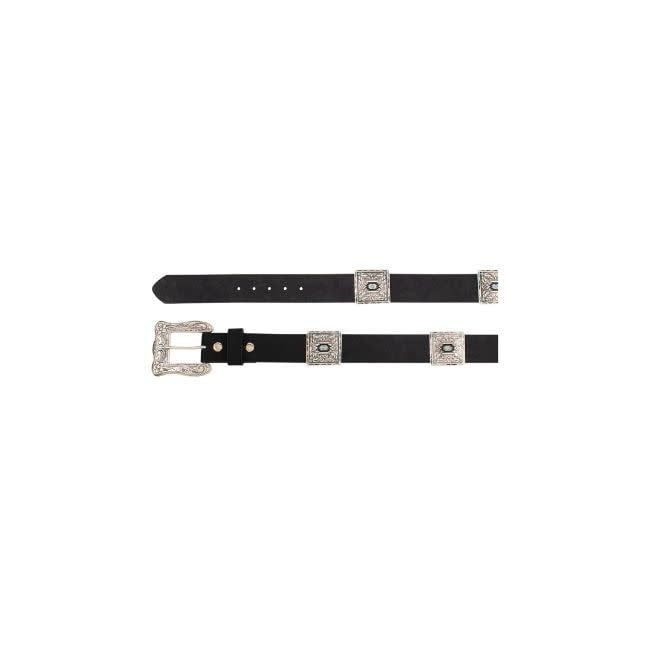 Ladies Black Belt w/Lg Conchos/Stones