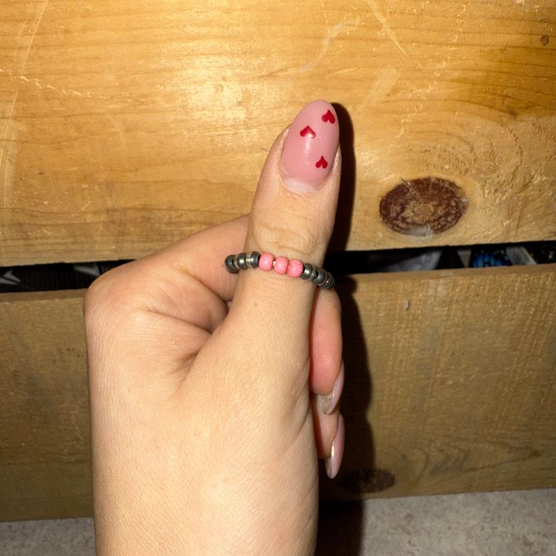 Triple Coral Pink Stretchy Ring