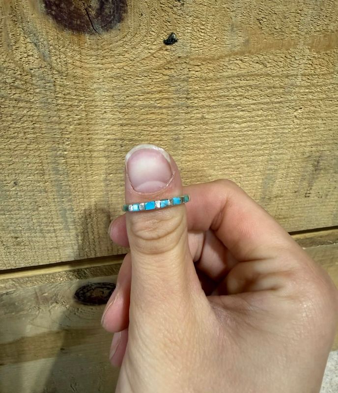 Turq Mini Inlay Stacker Ring