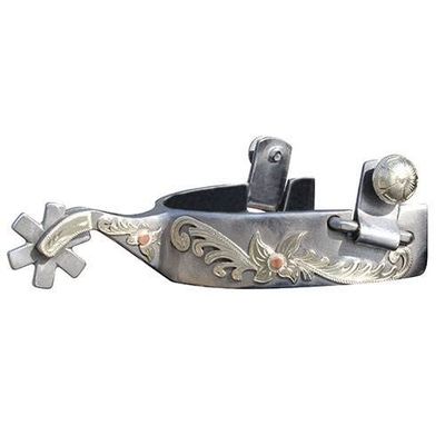 Silver Spurs 6 Point Rowel - 2 1/4" Shank, 1" Band