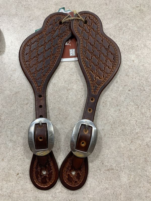 Spur Straps Tombstone Weathered Antique Twisted Wire